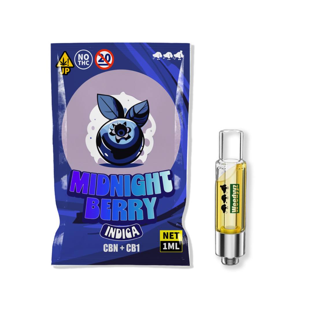 CBNリキッド THC新基準対応 CRD 高濃度 機能性テルペン CB1 ミッドナイトベリー vape 電子タバコ 510規格 フルガラスアトマイザー 合法 大麻 麻 マリファナ 420 カンナビス カンナビノイド Weedyyz ウィーディーズ WDZ ベイプ リラックス CBG CBD H4CBD